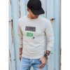 Béžová pánska mikina s potlačou (bx5375) 3XL