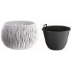 Kvetináč SANDY BOWL s vkladom 23,8 cm - farba: biela (Prosperplast DSK240-S449)