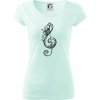 Husľový kľúč kvety - Dámske tričko Pure - XL ( Frost )