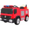 Joko Elektrické autíčko Hasičské auto penové kolesá diaľkové ovládanie nosnosť 30kg + striekacia pištoľ helma červená