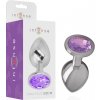 Intense - Metal Aluminum Anal Plug With Violet Glass Size M - Análny Kolík