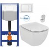 CERSANIT predstenový inštalačný systém s bielym tlačidlom K97-516 + WC Ideal Standard Tesi so sedadlom SoftClose, AquaBlade K97-526 516 TE1