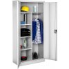 Tectake 404383 plechová policová skriňa 6 priehradiek - šedá, 80 cm