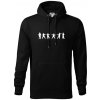 Karate postavy - Mikina pánska Cape s kapucňou - 5XL ( Čierna )