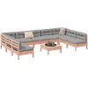 vidaXL 10-dielna záhradná súprava s vankúšmi masívna jedľa douglas