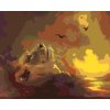 ZUTY Maľovanie podľa čísel - HRAD, RYTIER A ZÁPAD SLNKA (D. RUSTY RUST) Rámovanie: vypnuté plátno na rám, Rozmer: 80x100 cm