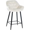 Design-Shop Barová stolička Gibson - zamat, kovové nohy čierne - Krémová