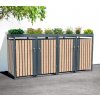 Westmann Planta oceľový box na odpadkové koše 4 x 240 l antracit 84 x 264 x 124 cm WMHHWTC-64