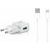 EP-TA200EWE + EP-DG970BWE Samsung 15W cestovná nabíjačka + USB-C dátový kábel White (Service Pack - originálny diel)