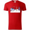 Panoráma lyžovania - Tričko z organickej bavlny - S ( Červená )