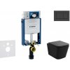 GEBERIT - Kombifix Set predstenovej inštalácie, klozetu Arkas a dosky softclose, tlačidlo Sigma30, matná čierna/čierna SANI15CA5501