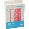 Látkové bavlnené plienky New Baby Softy s potlačou 70 x 70 cm 4 ks ružovo-biele