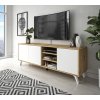 TV STOLÍK ALWIN DUB ARTISAN BIELY NA NOŽIČKÁCH 156 cm