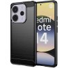 Techsuit Carbon Silicone puzdro pre Xiaomi Redmi Note 14 4G (164,84 x 78,15 x 8,16 mm) – čierne