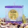 Sviečka želania Astron - kocka 6,5 cm, Fialová