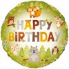Party Balón Happy Birthday - Lesné zvieratká 45 cm