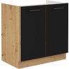 Lempert MODENA kuchynská skrinka 80 ZL 2F, dub artisan/čierny mat