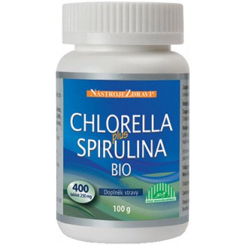 Nástoje zdraví Chlorella Plus Spirulina Bio 400 tabliet