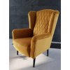 KRESLO UŠIAK LAURENT ŽLTÝ ZAMAT RÔZNE FARBY LÁTKY