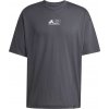 Pánske športové tričko adidas, GFX TEE GLOB tmavo sivá,Biela XL