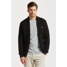 Gant Cotton Pique Zip Cardigan čierna