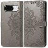 Peňaženkové puzdro Embossing Pattern Mandala Flower sivé – Google Pixel 8