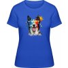 Premium Tričko - Dizajn č.3 - Pes Superstar - Royal - M - Dámske