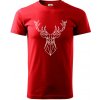 Geometria - Veľký jeleň - Klasické pánske tričko vyššej gramáže - 2XL ( Červená )