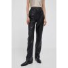 Kožené nohavice Calvin Klein dámske, čierna farba, rovné, vysoký pás K20K205487 36