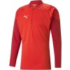 Pánska športová mikina Puma, TEAMCUP TRAINING 1/4 ZIP TOP červená,biela S