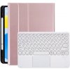 AppleKing puzdro s klávesnicou s okrúhlymi klávesmi, touchpadom a priestorom na Apple Pencil pre iPad 10,9
