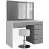 Vicco Vanity table Elise, 115 cm with LED mirror and stool, Biela/Šedá