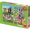 DINO Puzzle Krtko sa raduje, Krtko a autíčko 2x48 dielikov