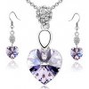 Austrian Crystal SW set Hearts Violet