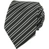 Quentino Černá pánská kravata s bílými pruhy PKV25