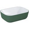 Elita Reni umývadlo 45.5x32.5 cm obdĺžnik pultové umývadlo biela-zelená RE040460896150