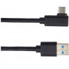 PremiumCord ku31cz1bk USB typ C/M zahnutý konektor 90° - USB 3.0 A/M, 1m