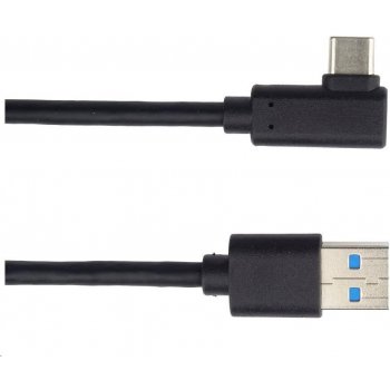 PremiumCord ku31cz1bk USB typ C/M zahnutý konektor 90° - USB 3.0 A/M, 1m