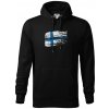 Fínsko vlajka - Mikina pánska Cape s kapucňou - 2XL ( Čierna )