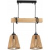 BERGE Závesné stropné LED svietidlo, drevený trám, 2xE27 kužeľový luster