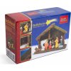 Vianočná dekorácia na stôl - Betlehem - keramika a drevo - 30 x 10 x 20 cm