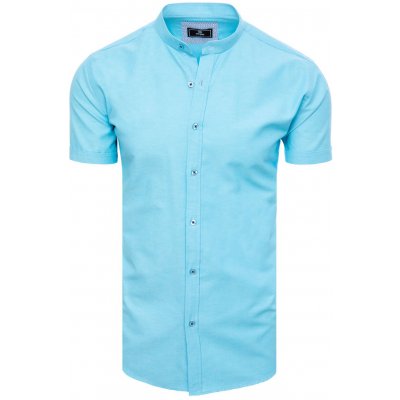 Dstreet pánska košeľa s krátkym rukávom Brengist blankytná modrá