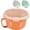 Dóza Curver® 900 ml, s uškom, mix farieb mint/sivá/broskyňová, hrnček 170x100 mm