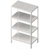 Skladový regál s perforovanými policemi 800x500x1800 mm | STALGAST, 981895080 inox