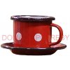 Home Cook smaltovaná šálka 1 dl Retro s podšálkou CLASSIC