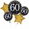 Balónová kytica 60.narodeniny Gold Diamonds 5ks