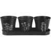 ORION Black kvetináč na bylinky Ø 11 cm + podnos, kov ORION 310628