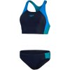 Dámske dvojdielne plavky Speedo, COLOURBLOCK SPLICE 2 PIECE tmavo modrá,Modrá,svetlo zelená 36