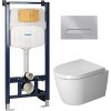Súprava WC misa s pomaly sa sklápajúcim sedadlom Duravit ME by Starck 45300900A1, podomietková konštrukcia Duravit DuraSystem WD1029000000, WD5009021000
