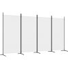 vidaXL 4-dielny paraván Biela 346x180 cm Tkanina